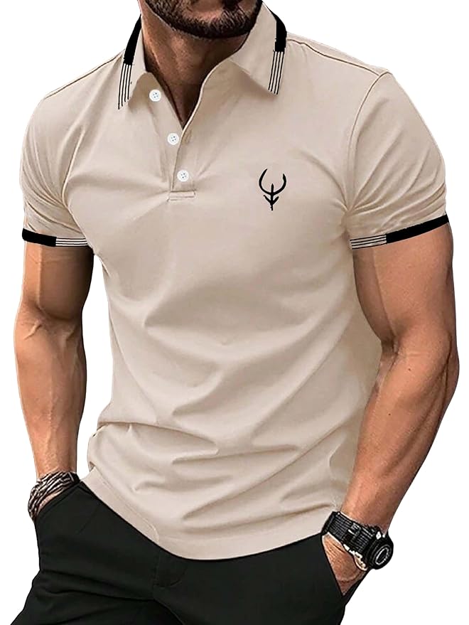 Beige Collar T-Shirt